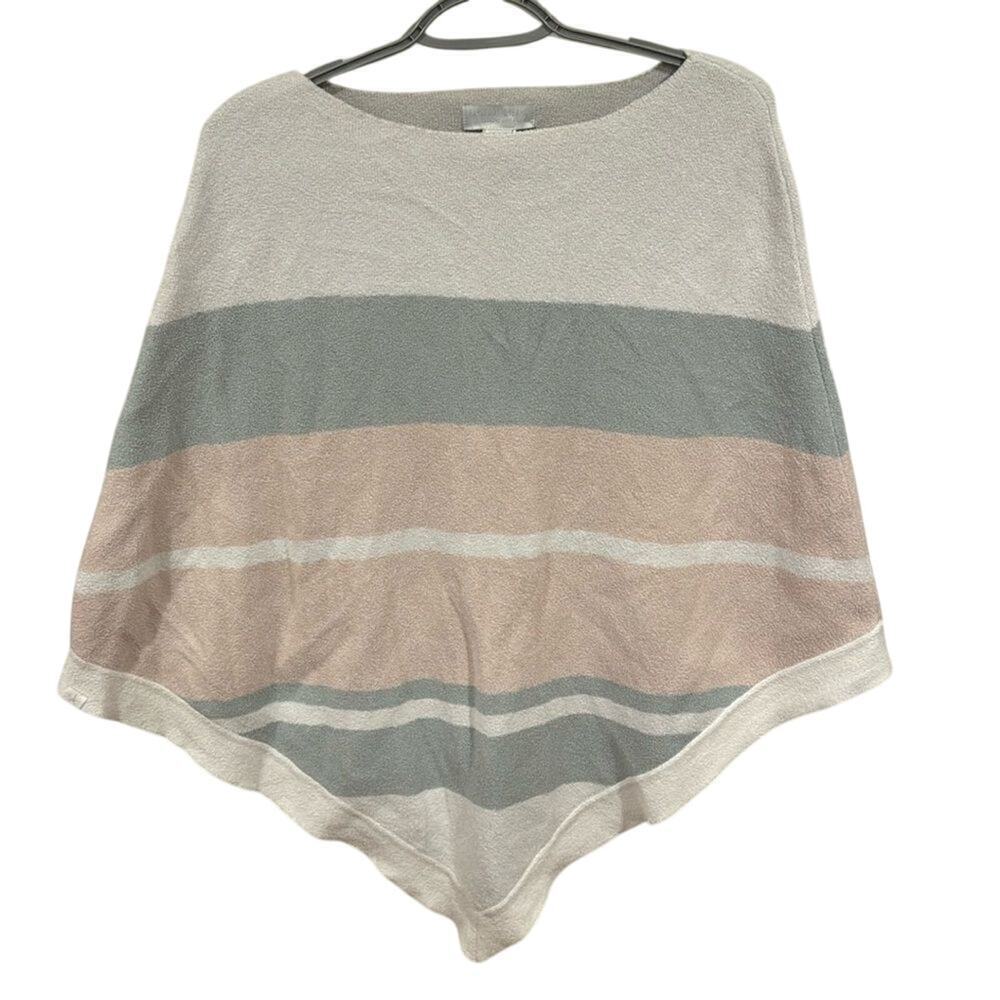 Barefoot Dreams Ocean Breeze Poncho Cozy Chic Ultra Lite In Pink Multi Stripe OS - Picture 2 of 5